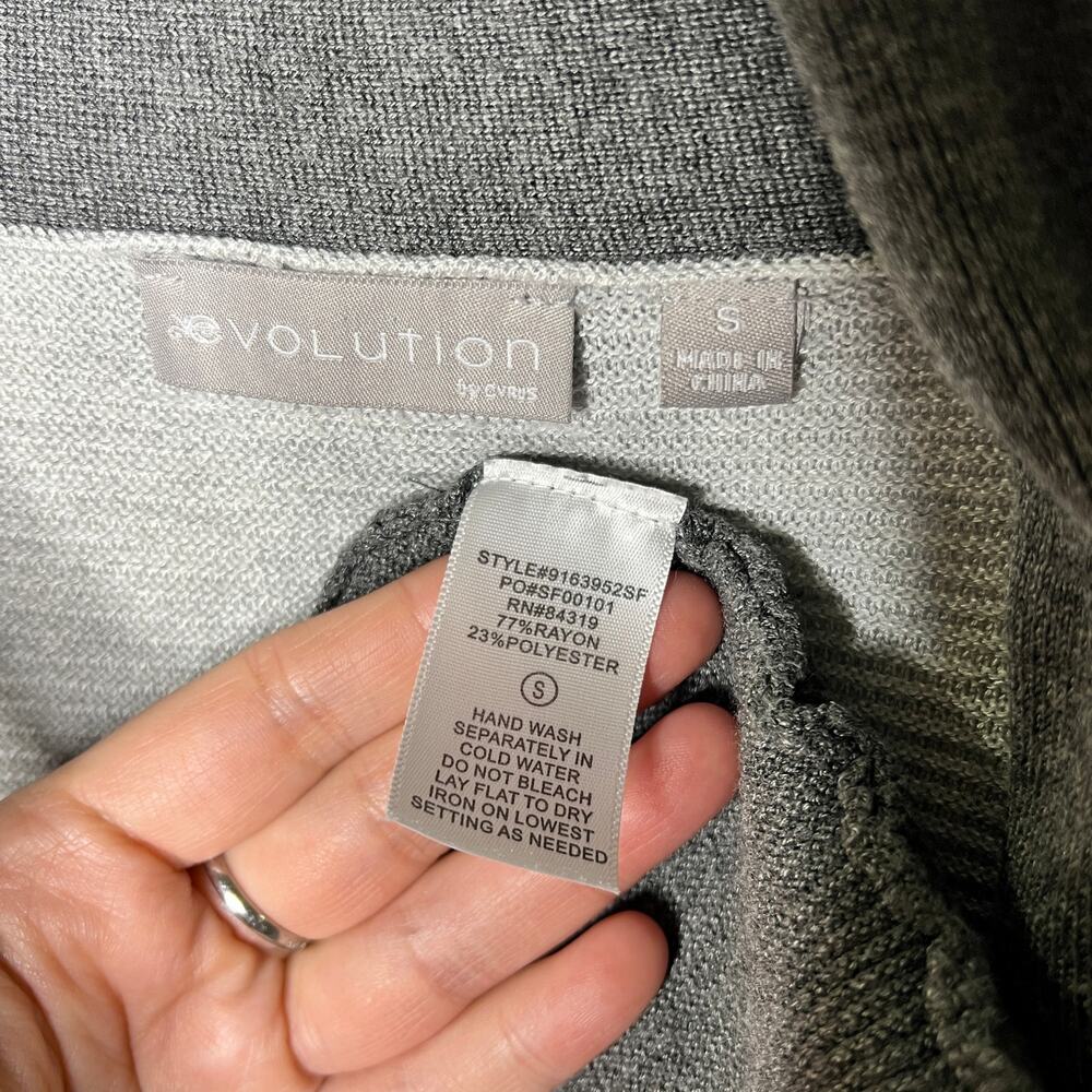Evolution (S) Stassi Colorblock Open Cardigan - Stitch Fix Two-Toned Ribbed - Picture 6 of 10